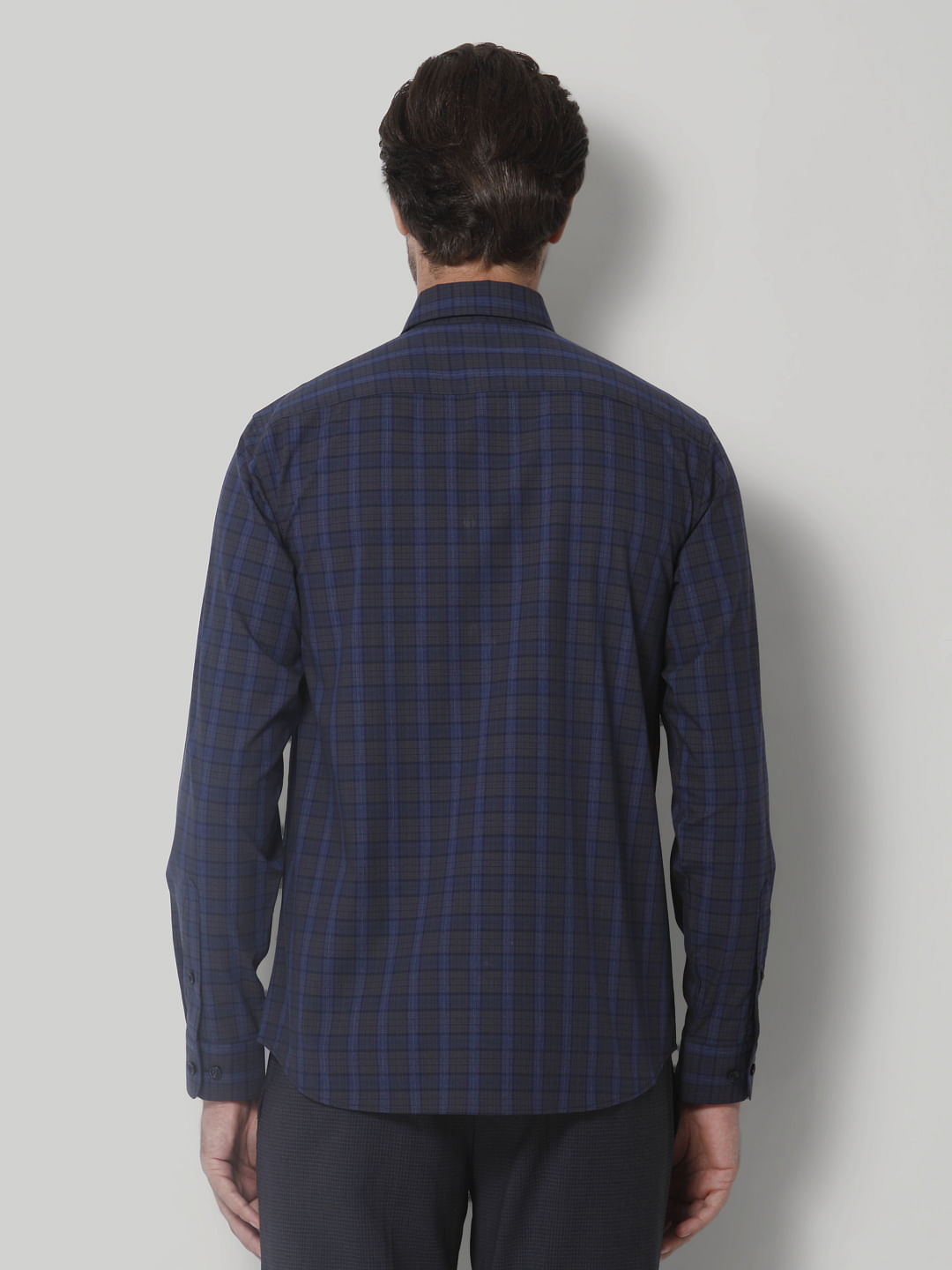 Blue Check Full Sleeves Shirt