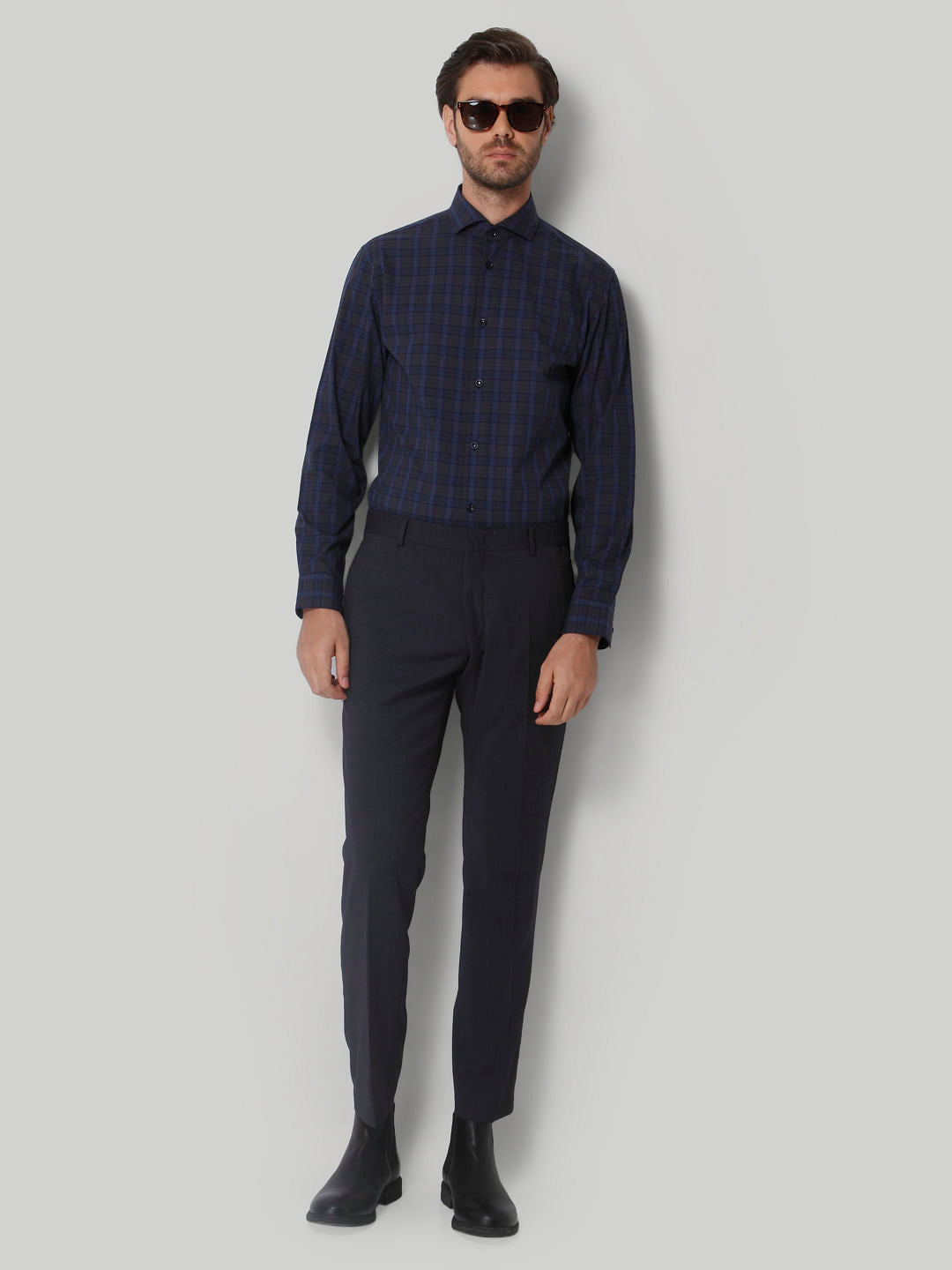 Blue Check Full Sleeves Shirt