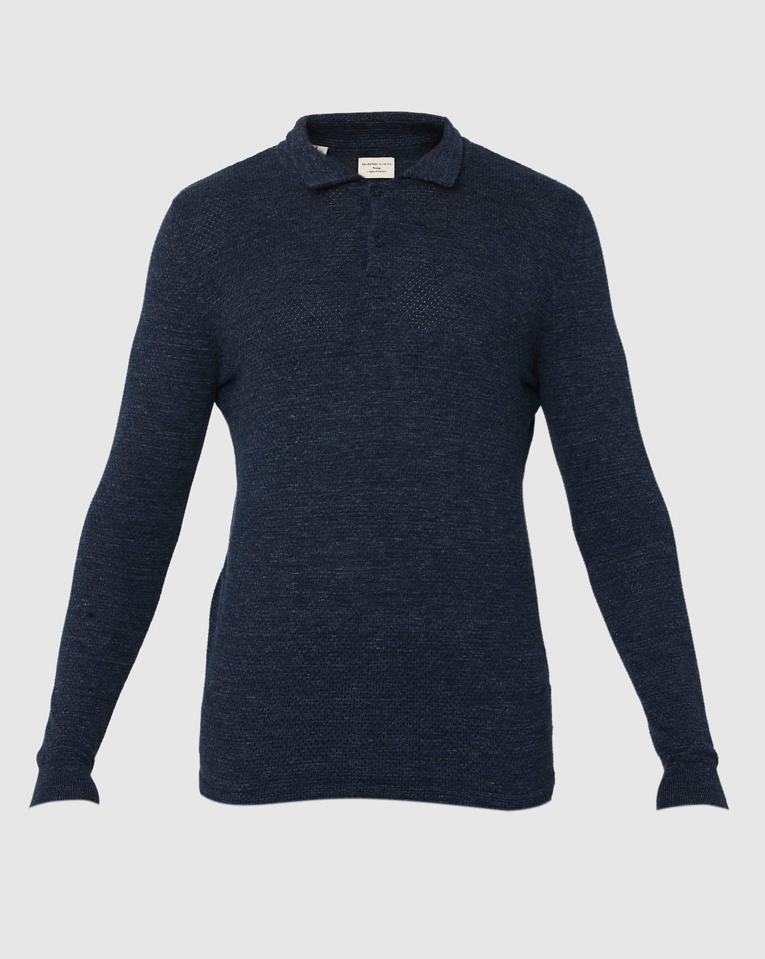 Blue Polo Neck T-Shirt