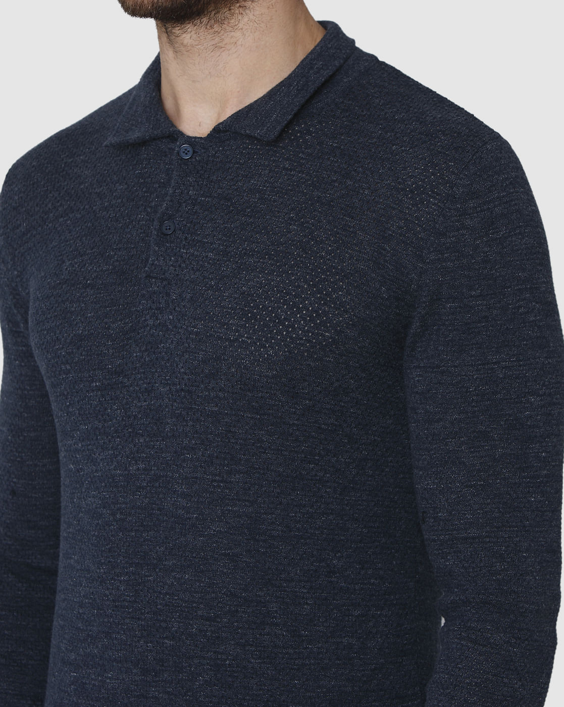 Blue Polo Neck T-Shirt