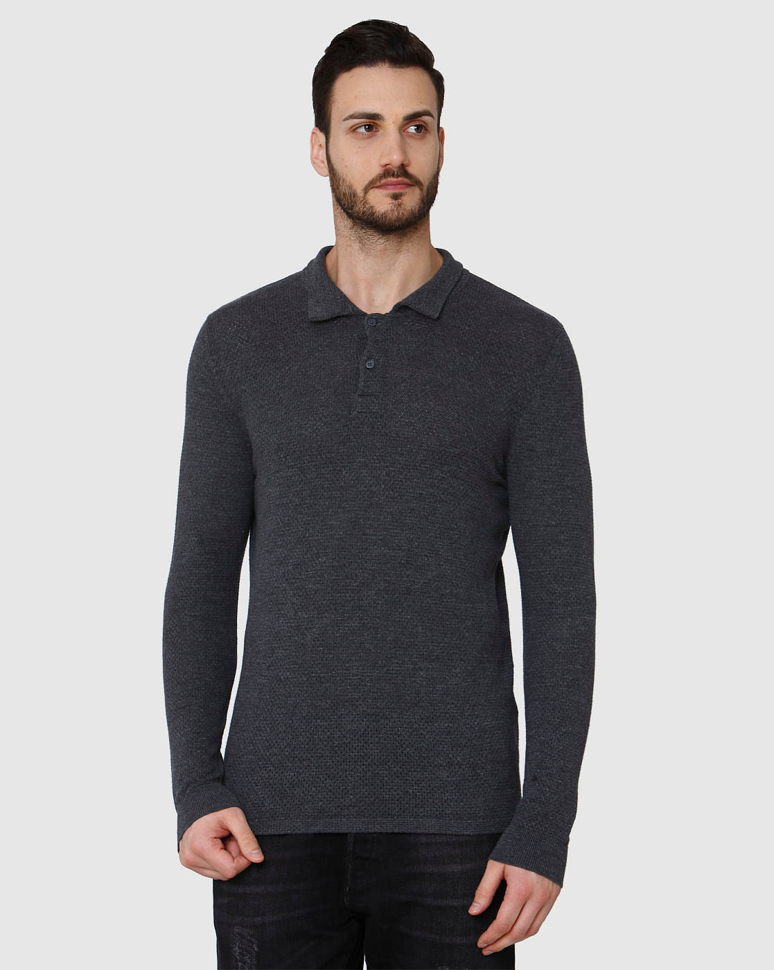 Black Polo Neck T-Shirt