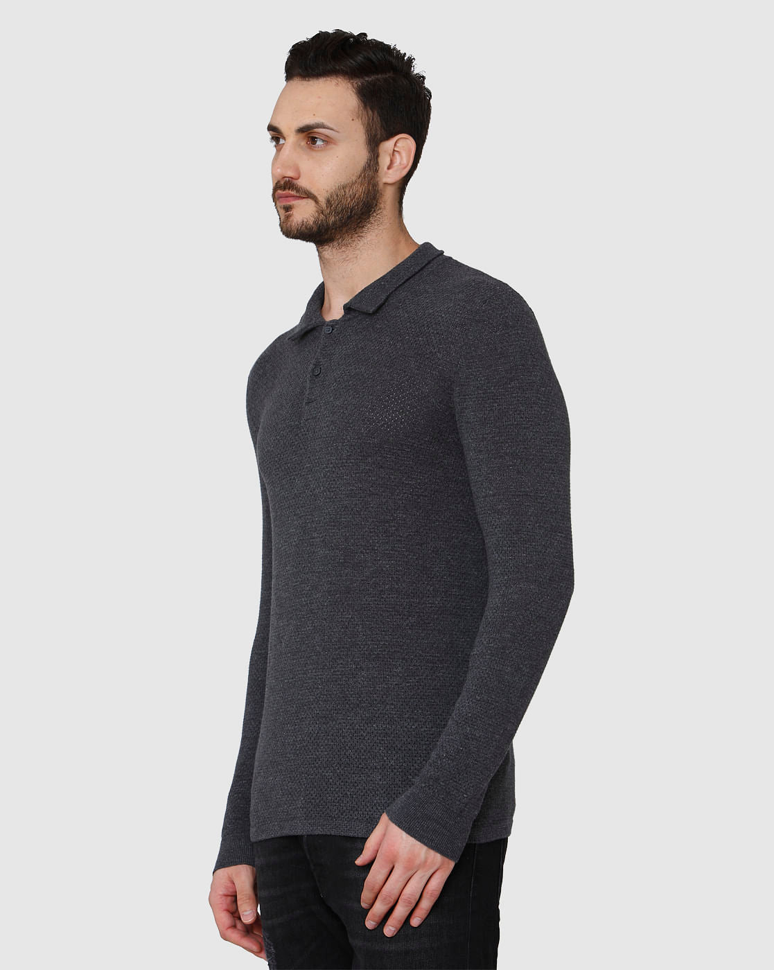 Black Polo Neck T-Shirt