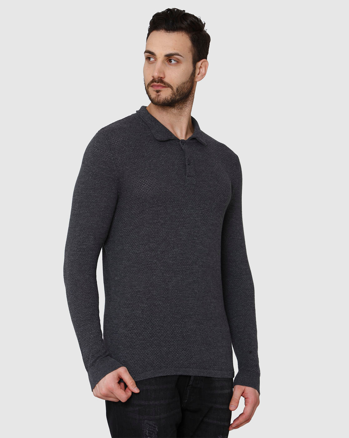 Black Polo Neck T-Shirt
