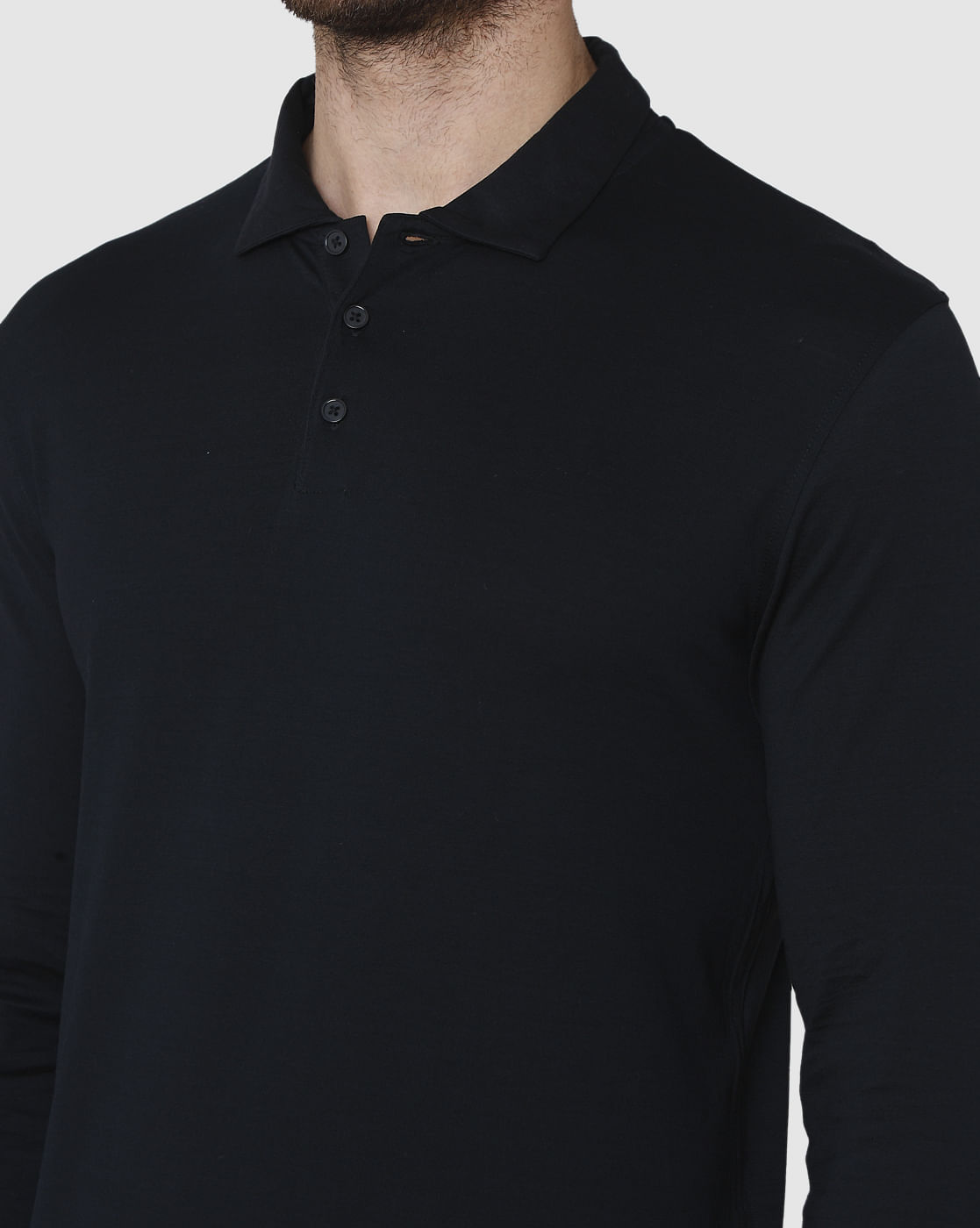 Black Polo Neck T-Shirt