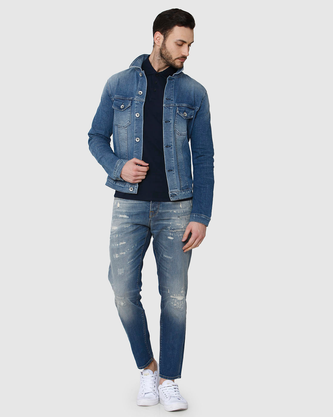 Blue Polo Neck T-Shirt