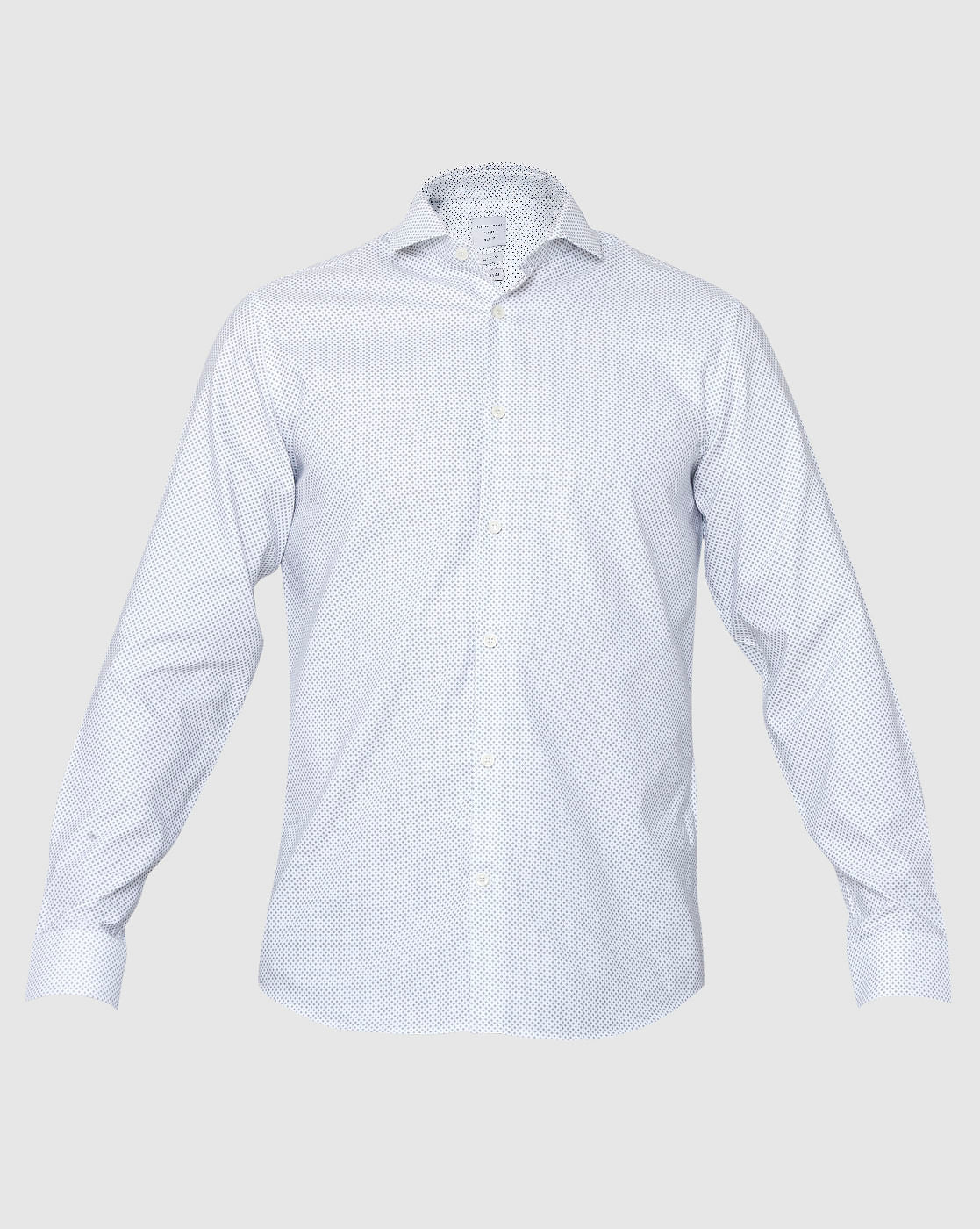 White Printed Full Sleeves Shirt
