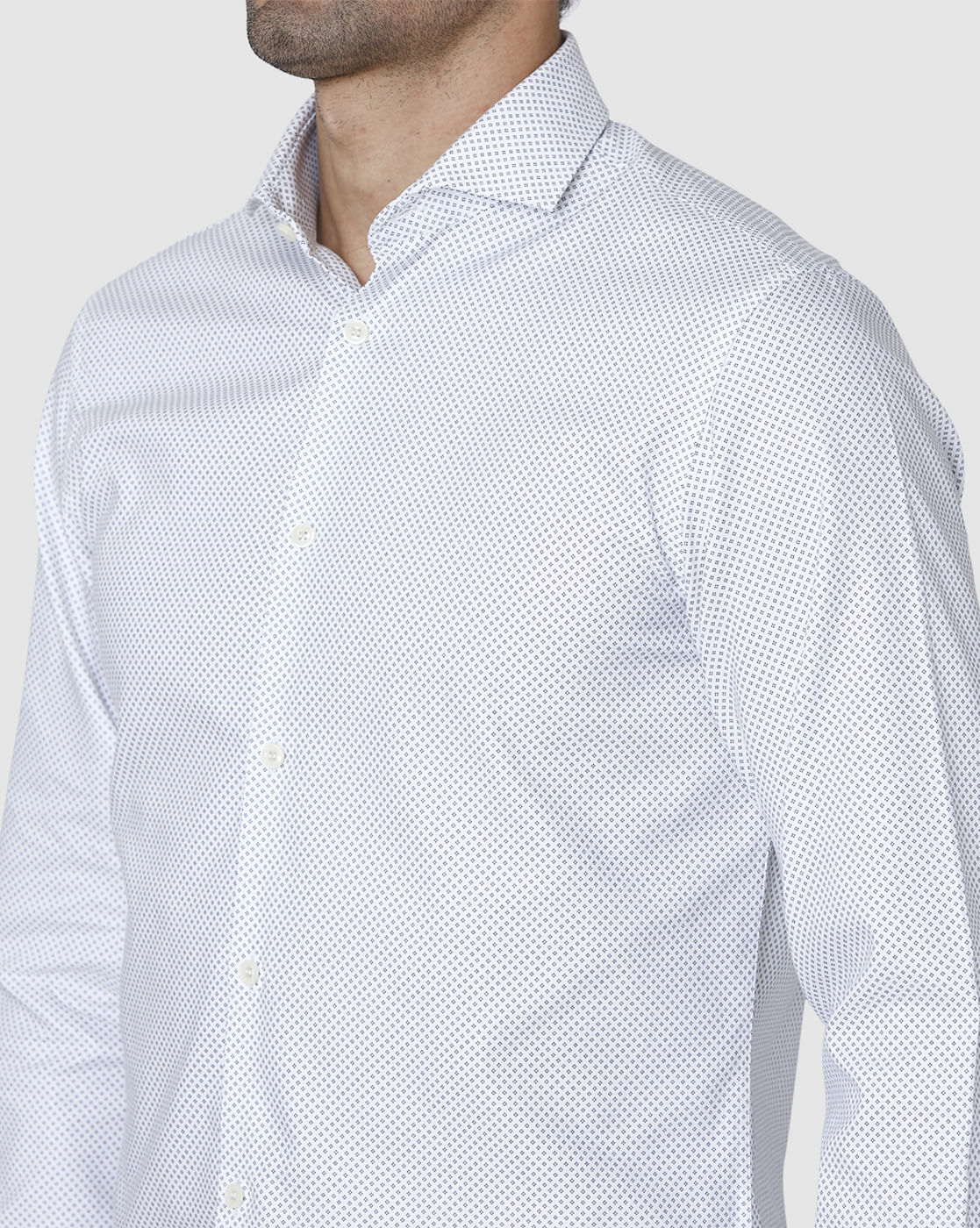 White Printed Full Sleeves Shirt
