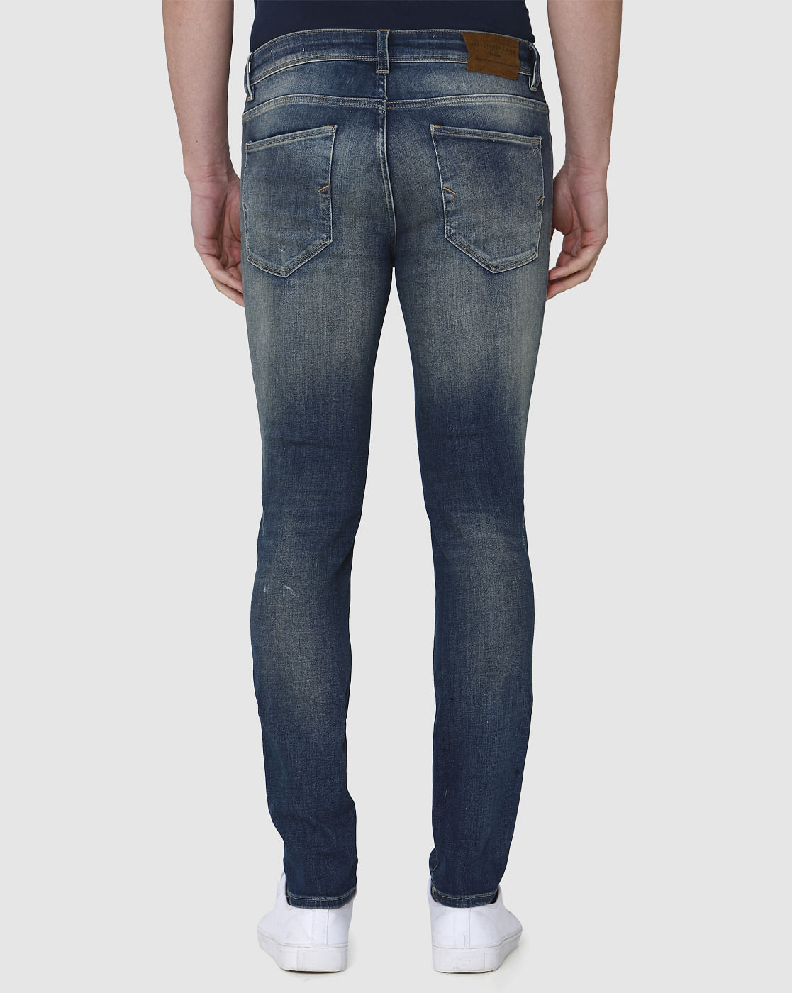Blue Distressed Skinny Fit Jeans