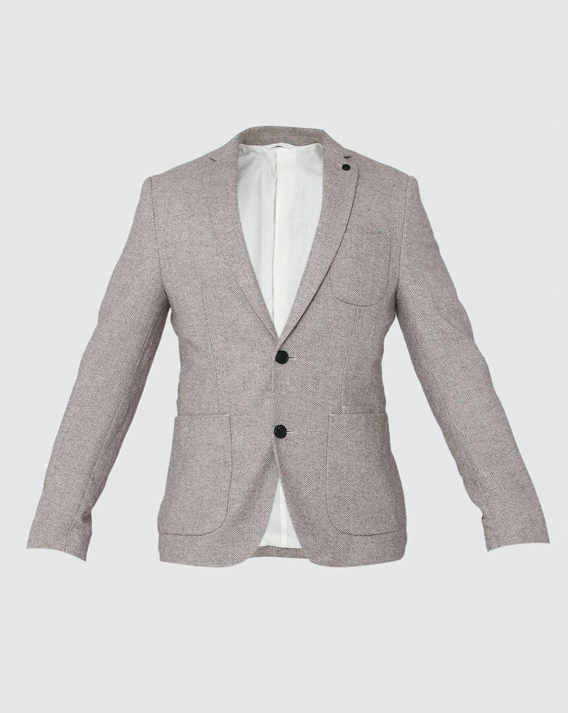 Grey Double Button Blazer