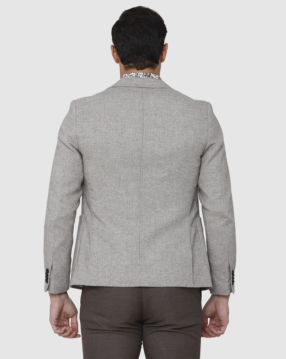 Grey Double Button Blazer