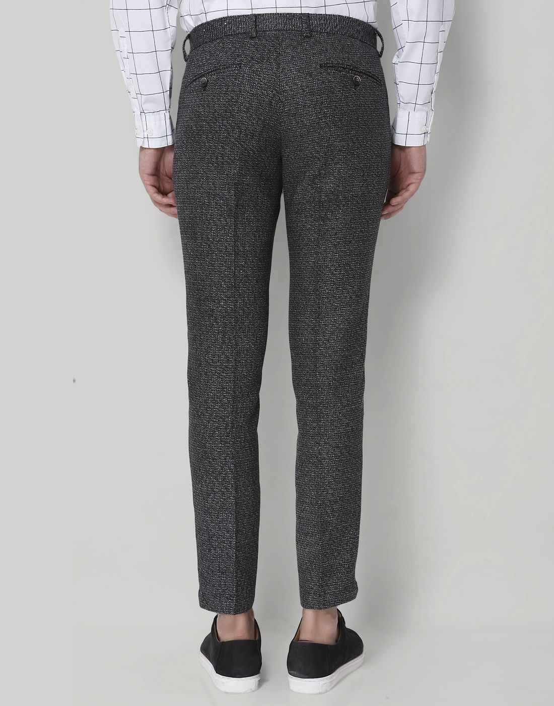 Black Check Formal Trousers