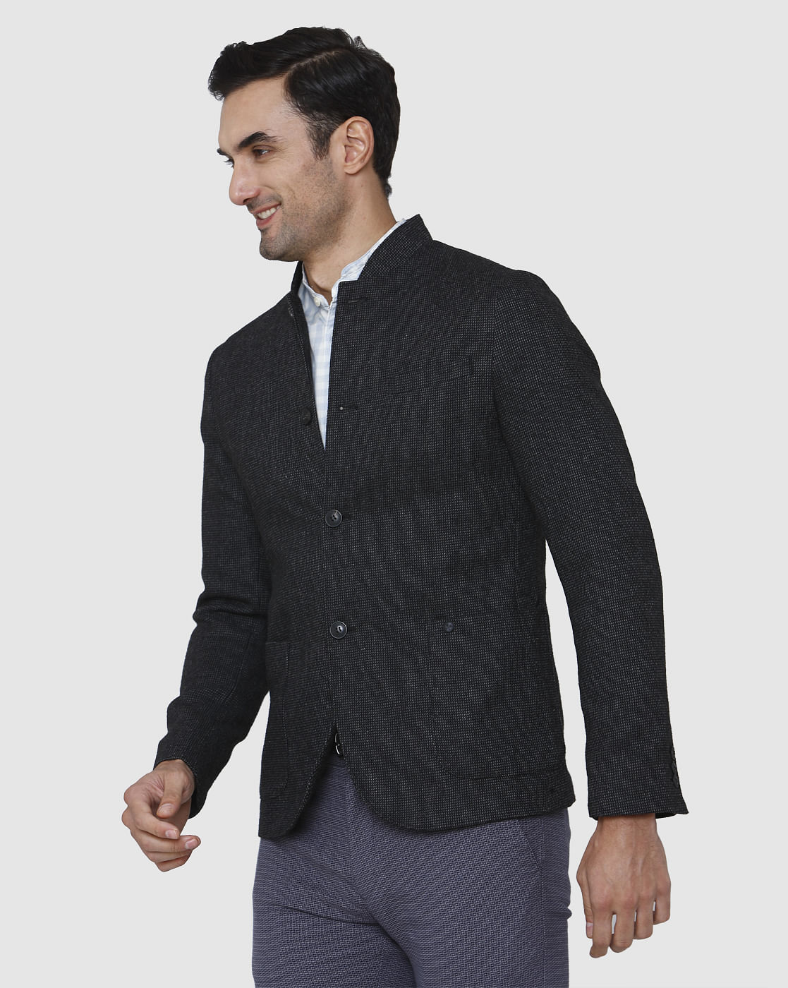 Dark Grey Slim Fit Blazer