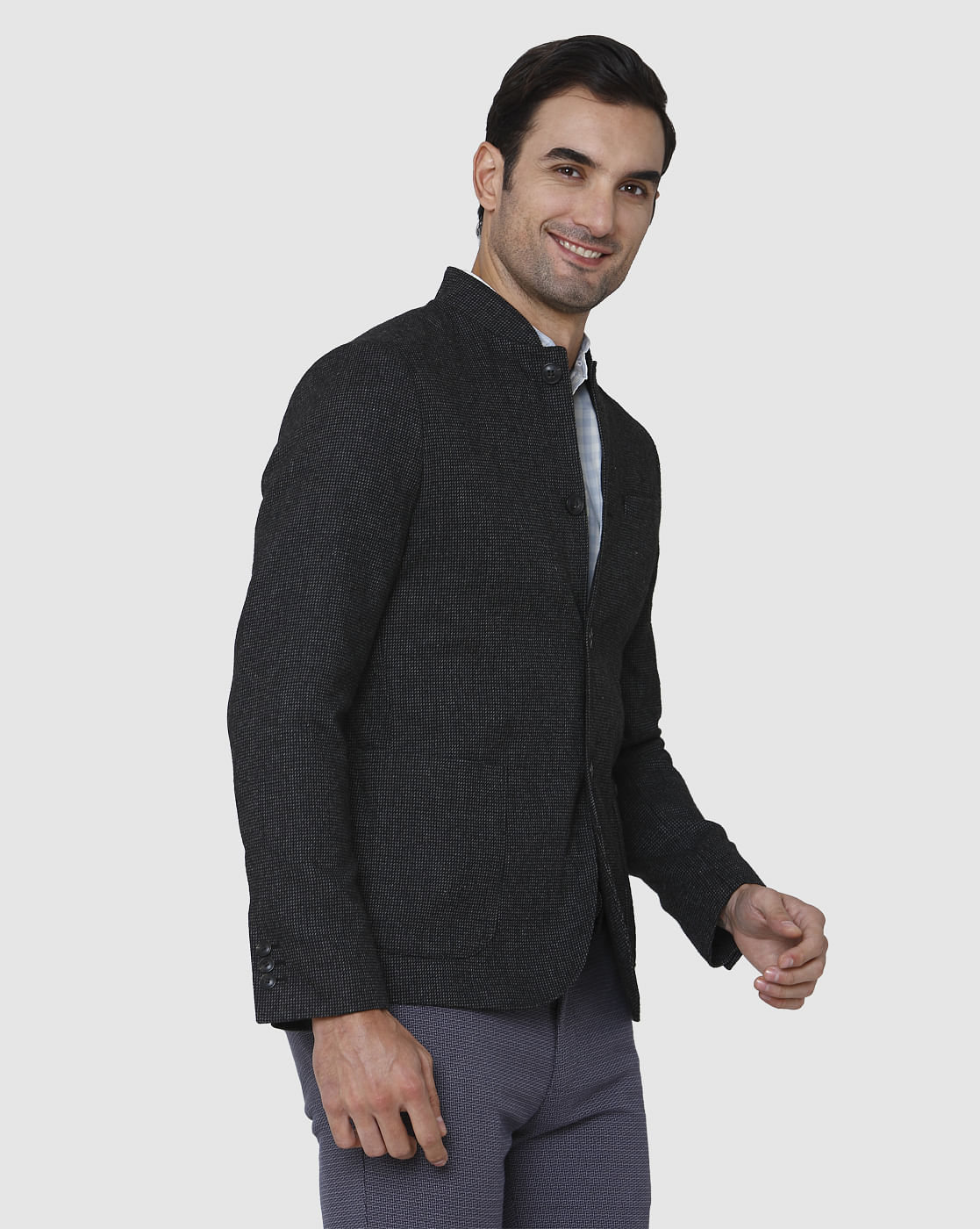 Dark Grey Slim Fit Blazer
