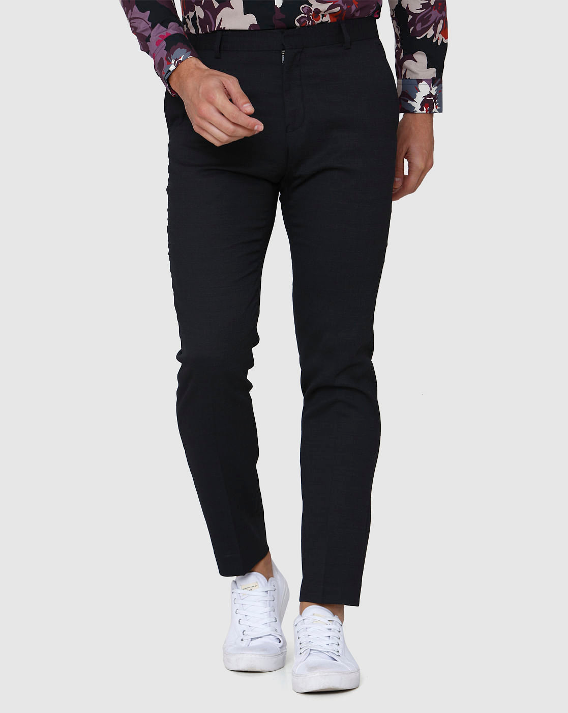 Navy Blue Formal Slim Fit Trousers