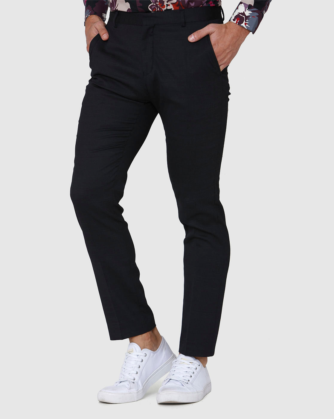 Navy Blue Formal Slim Fit Trousers