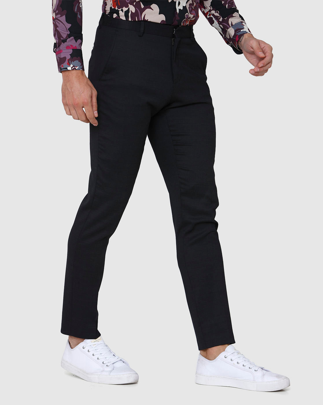 Navy Blue Formal Slim Fit Trousers