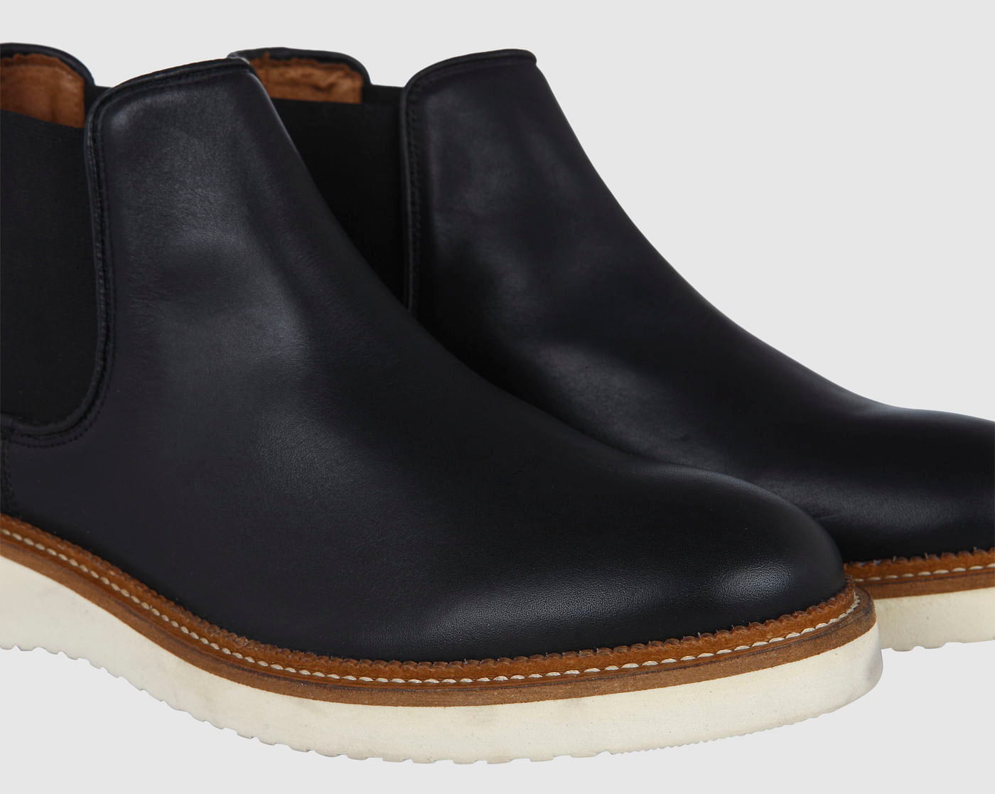 Black Leather Chelsea Boots