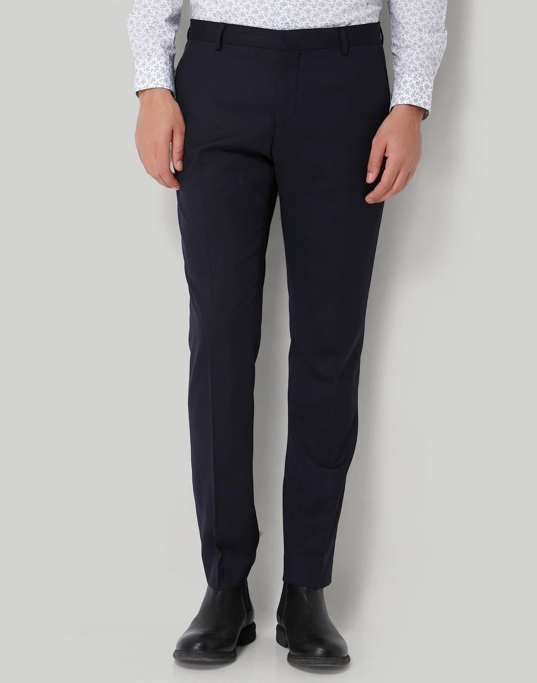Navy Blue Formal Slim Fit Trousers