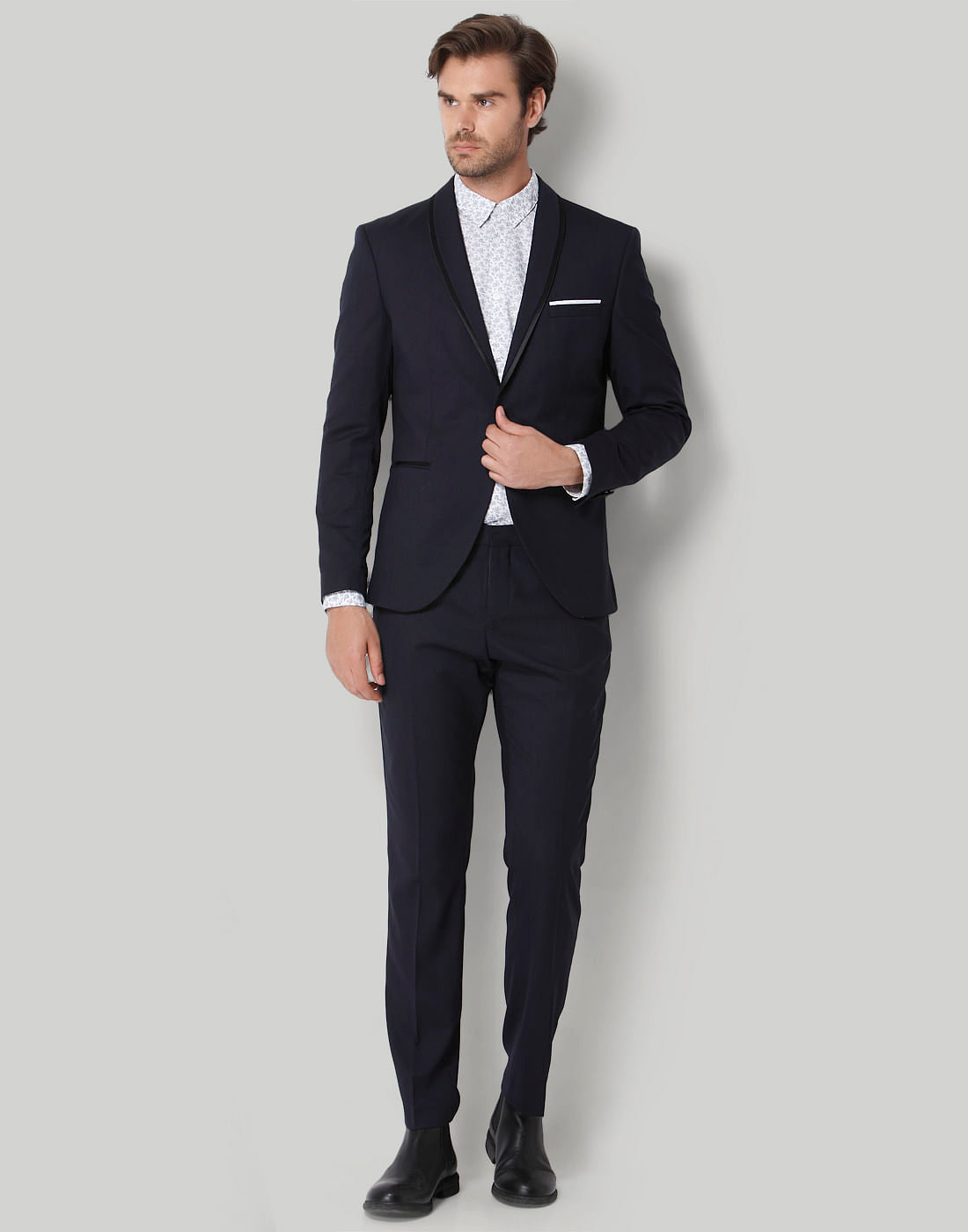 Navy Blue Formal Slim Fit Trousers