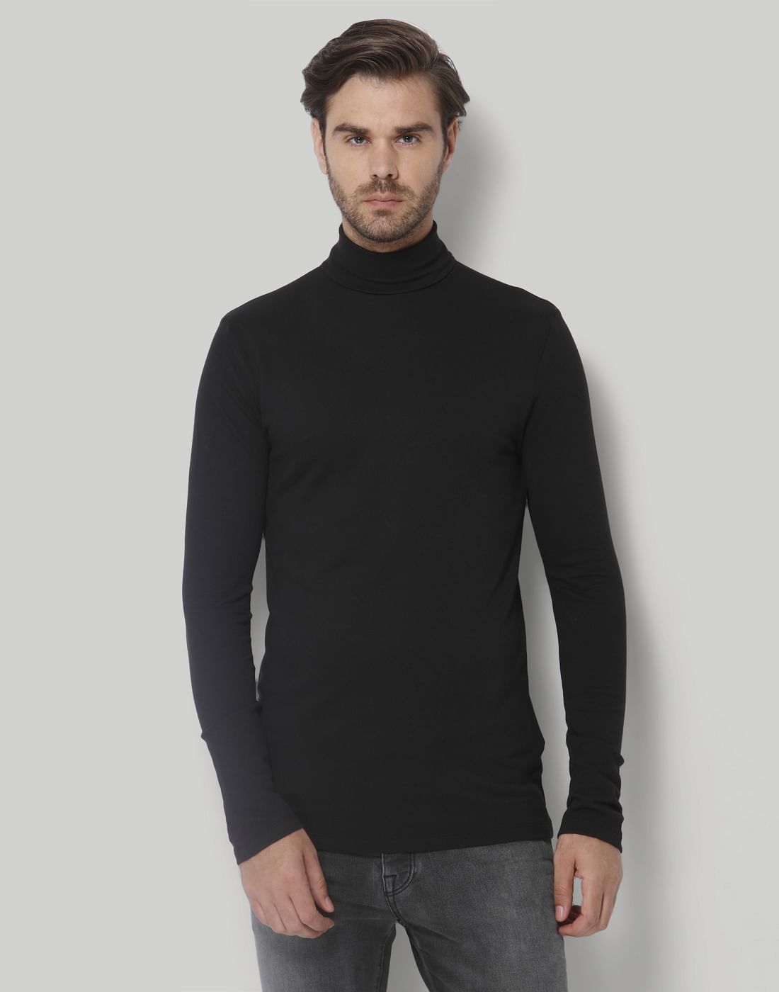 Black Turtle Neck T-Shirt