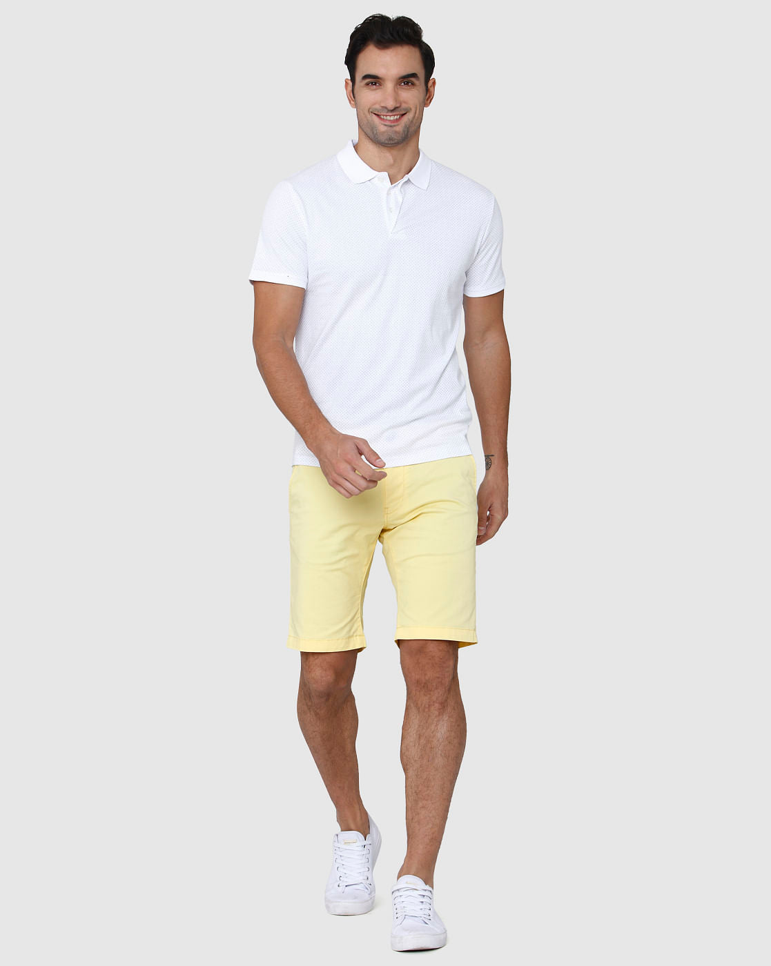 White Polo Neck T-Shirt