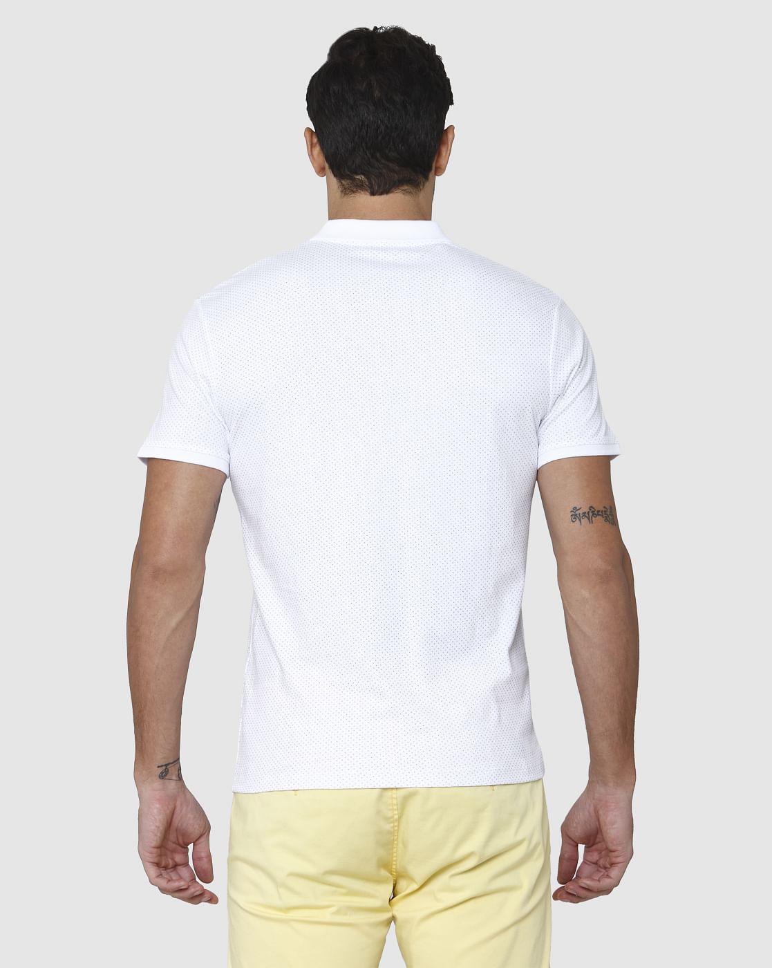 White Polo Neck T-Shirt