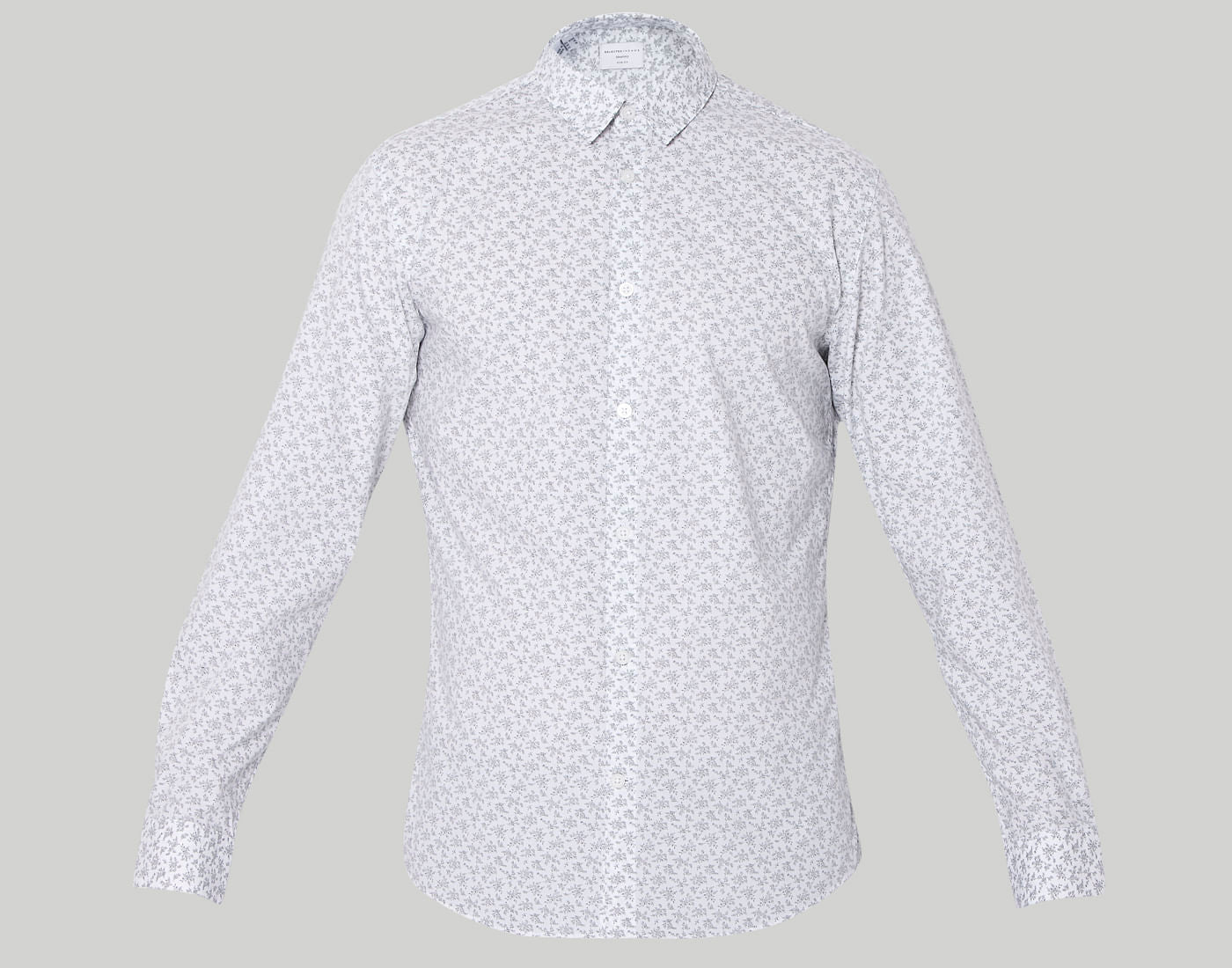 White Printed Full Sleeves Shirt