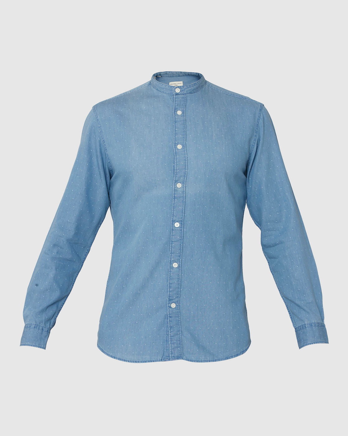 Blue Printed Full Sleeves Shirt