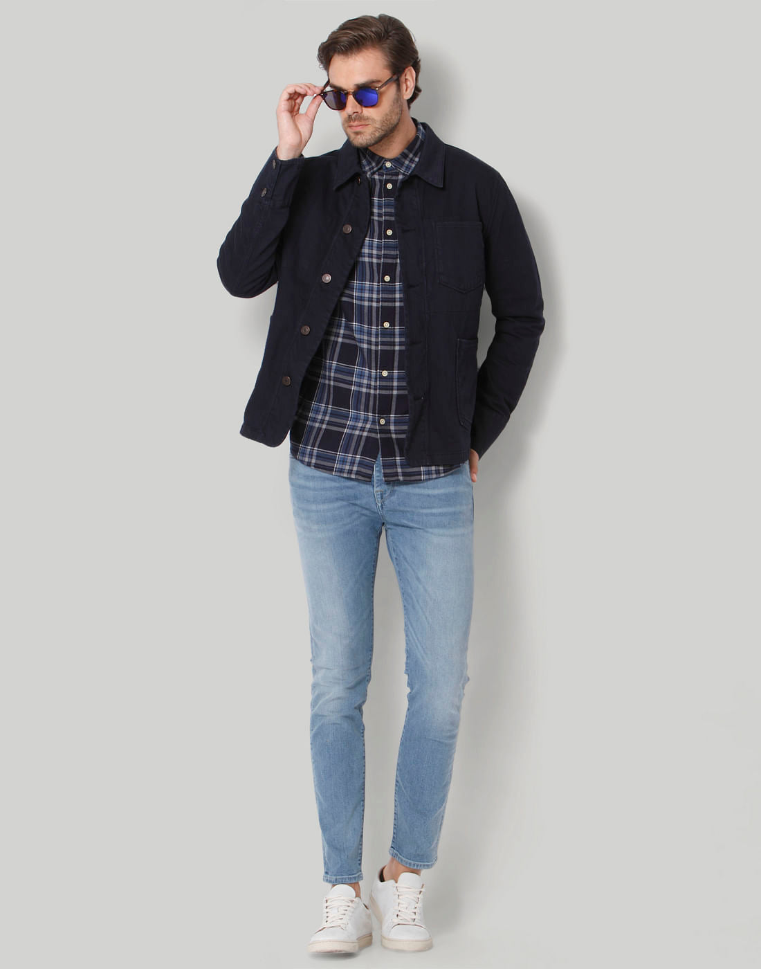 Blue Check Full Sleeves Shirt