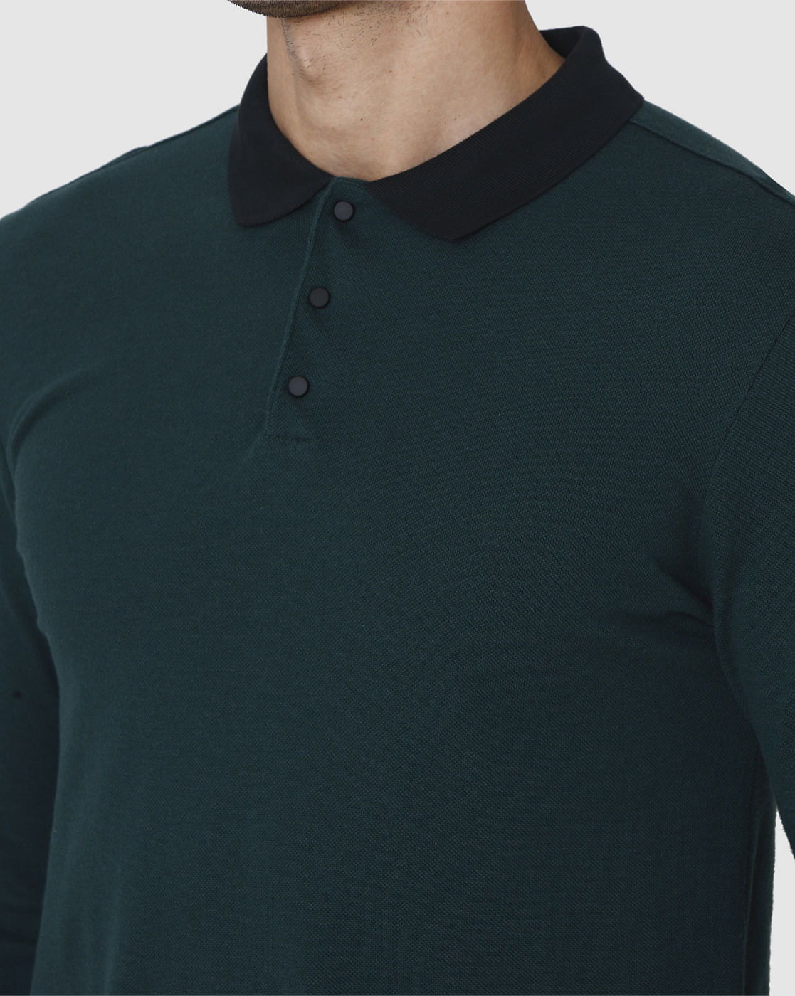 Green Polo Neck T-Shirt