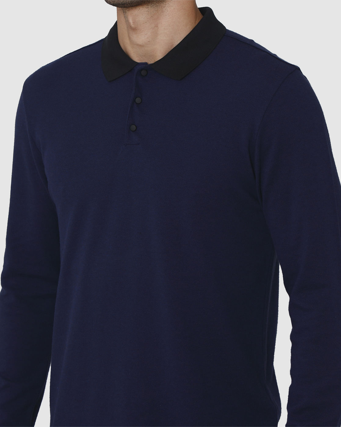 Blue Polo Neck T-Shirt