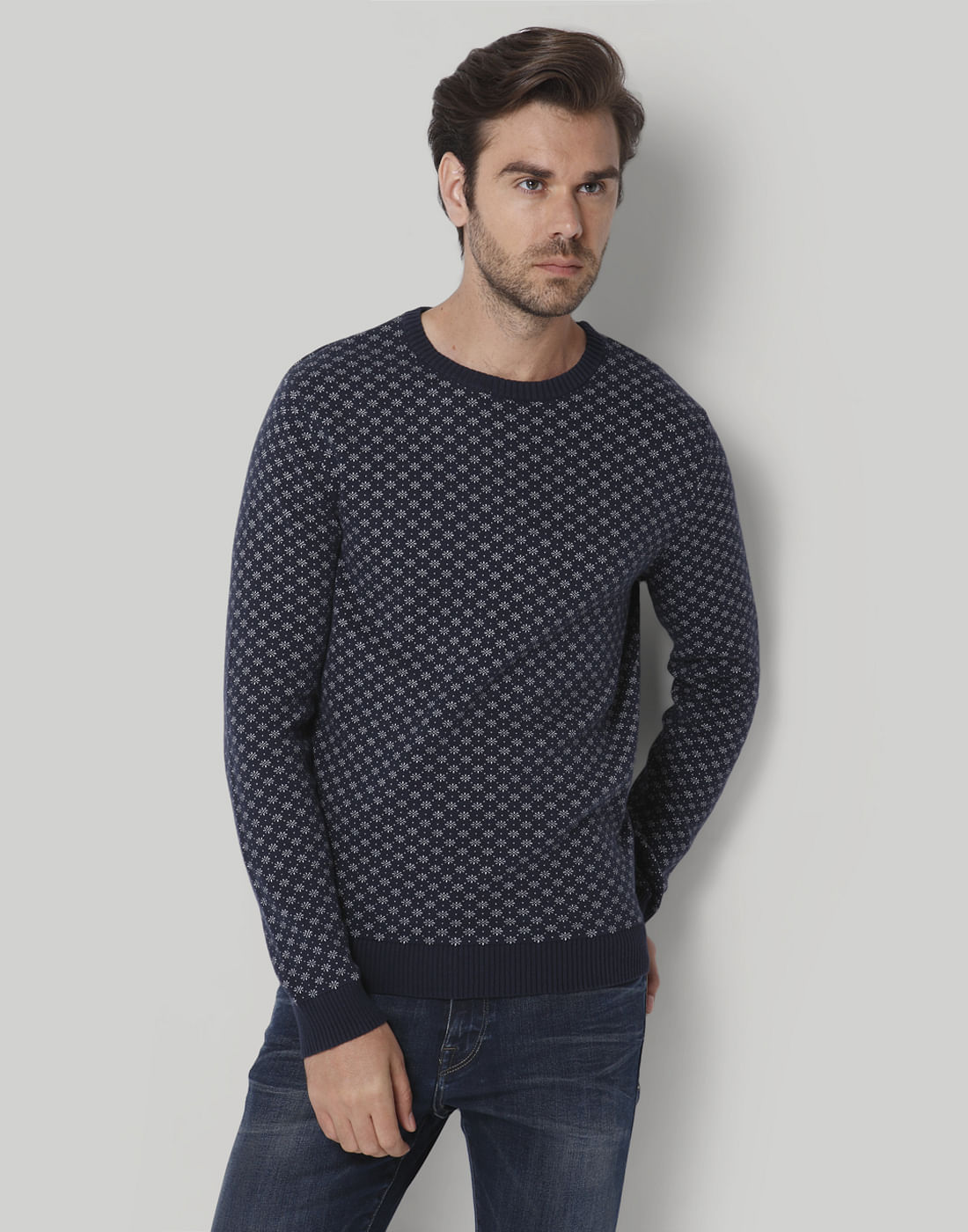 Blue Printed Pullover