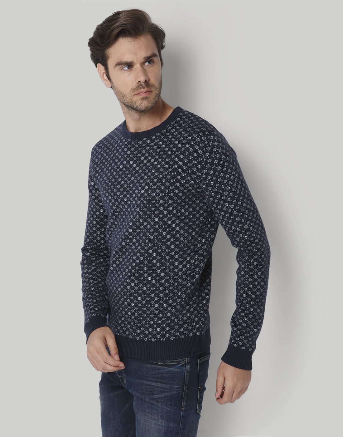 Blue Printed Pullover