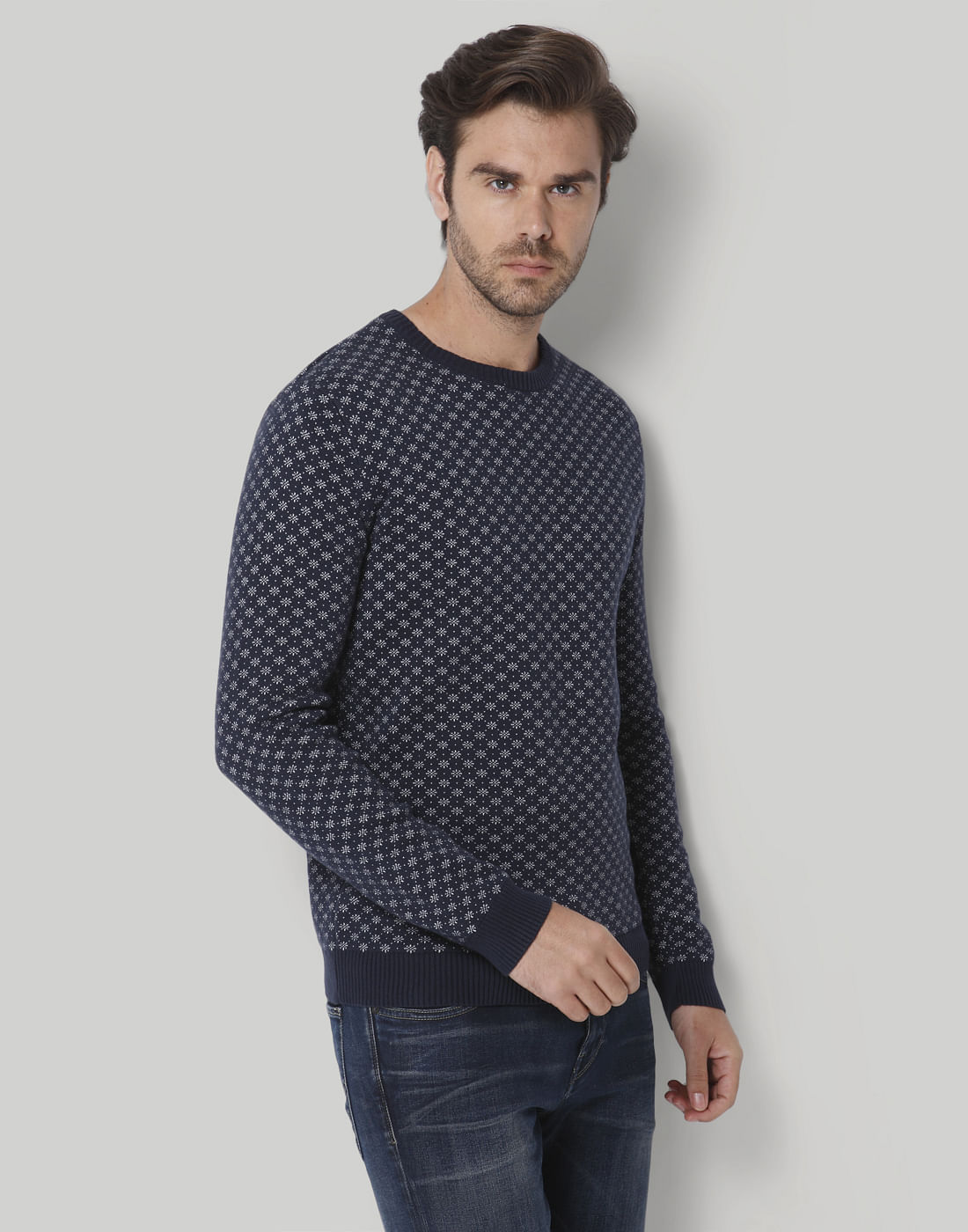 Blue Printed Pullover