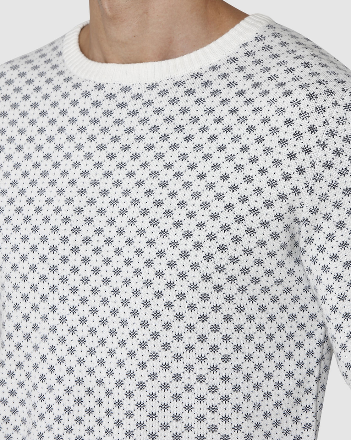 White Printed Pullover