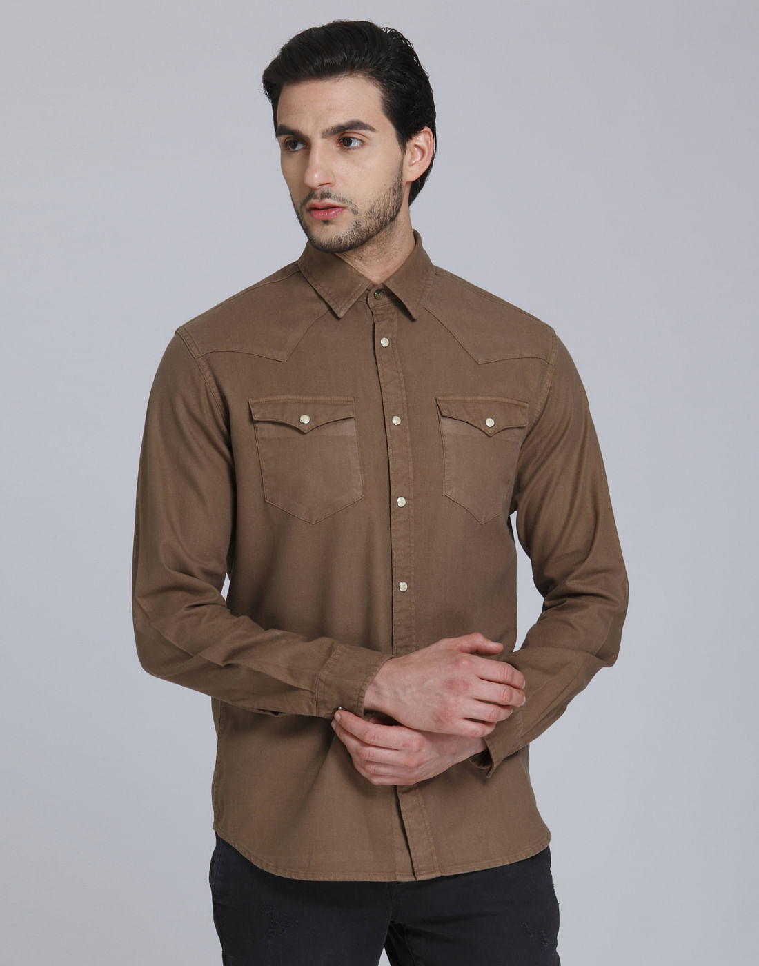 Brown Full Sleeves Shirt