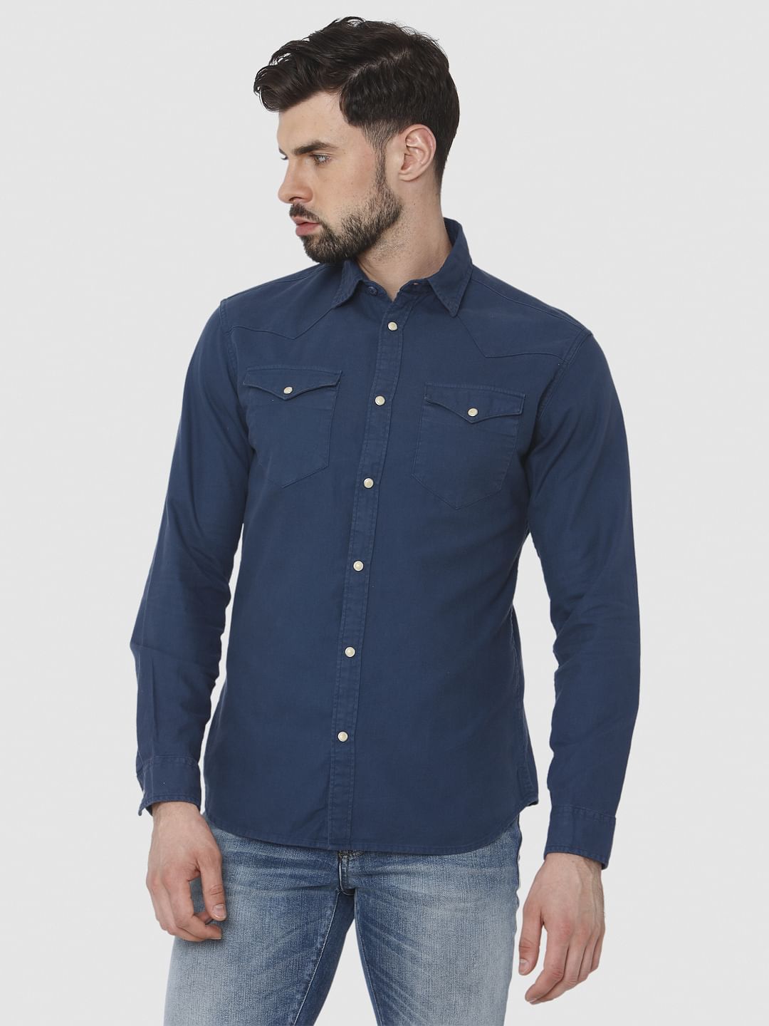 Dark Blue Full Sleeves Shirt