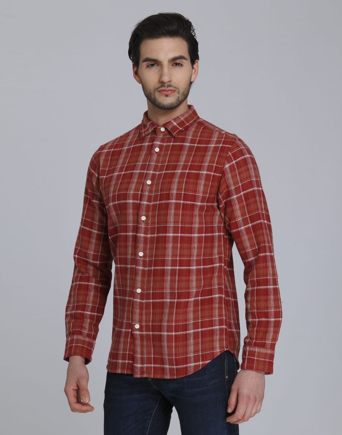 Red Check Full Sleeves Shirt
