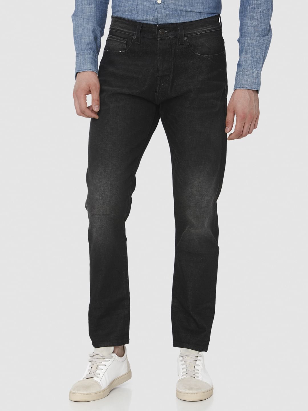 Black Faded Toby Tapered Fit Jeans