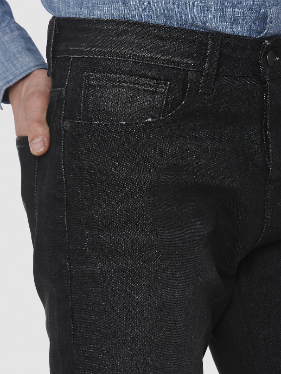 Black Faded Toby Tapered Fit Jeans