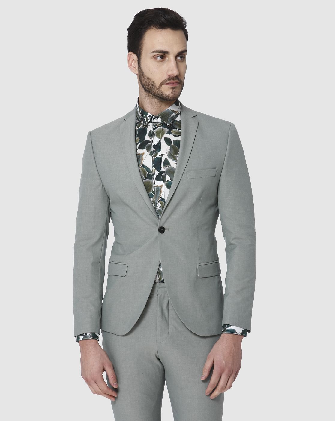Green Formal Slim Fit Blazer