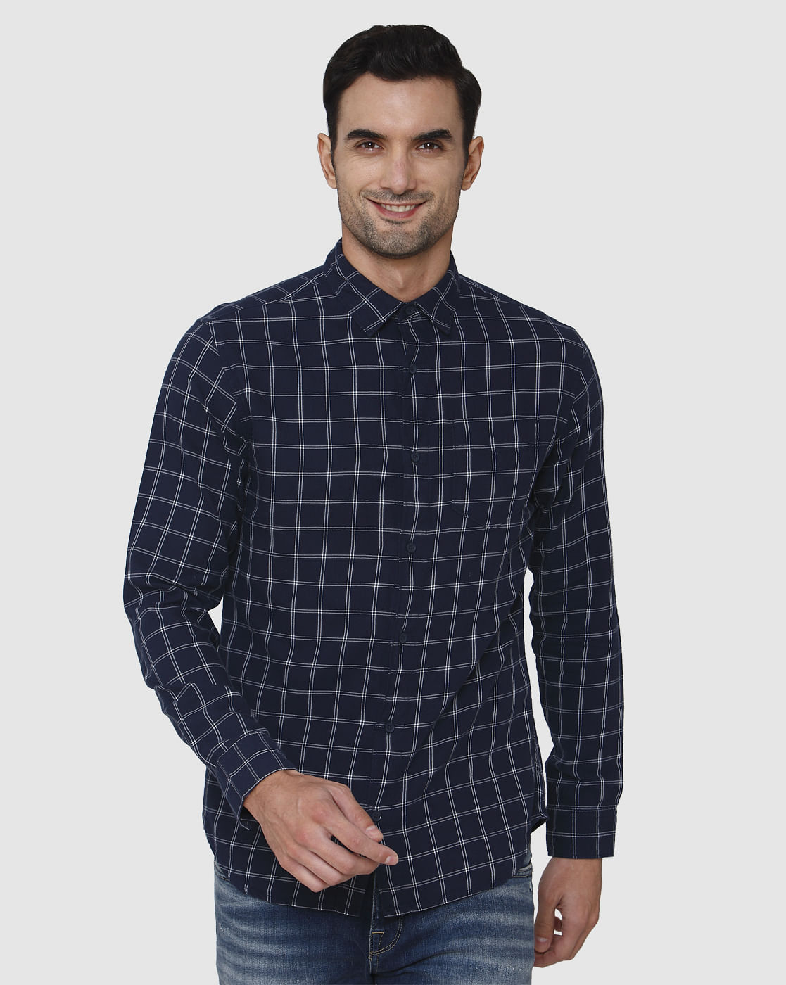 Blue Check Full Sleeves Shirt