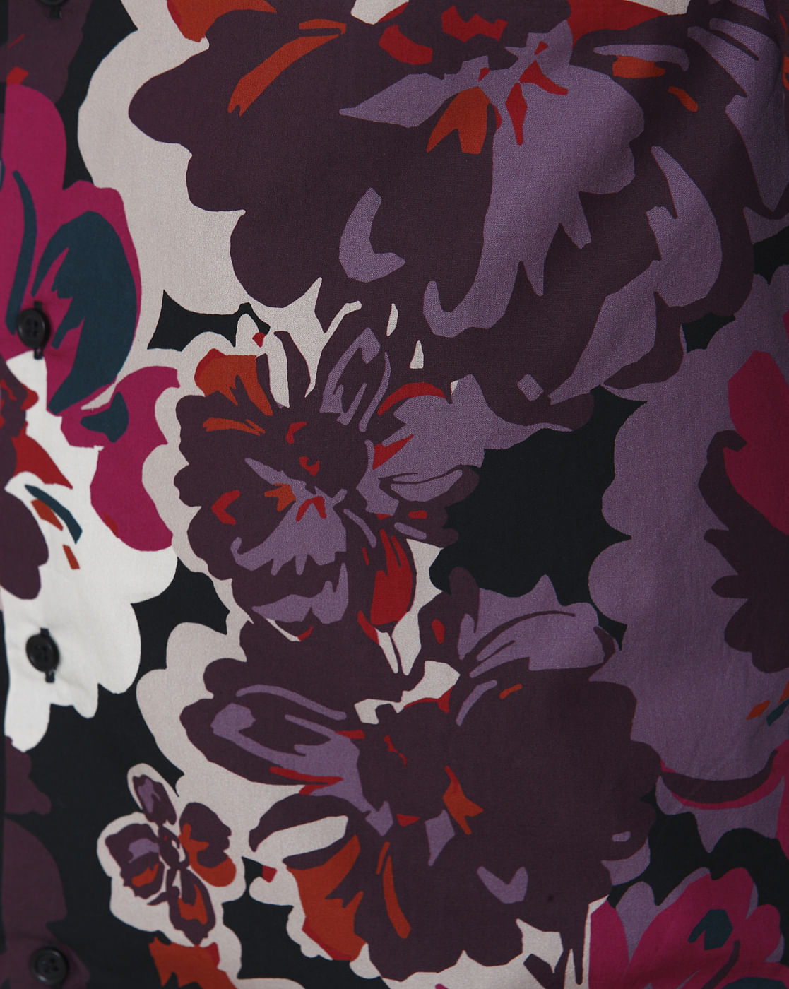 Black Floral Print Full Sleeves Shirt