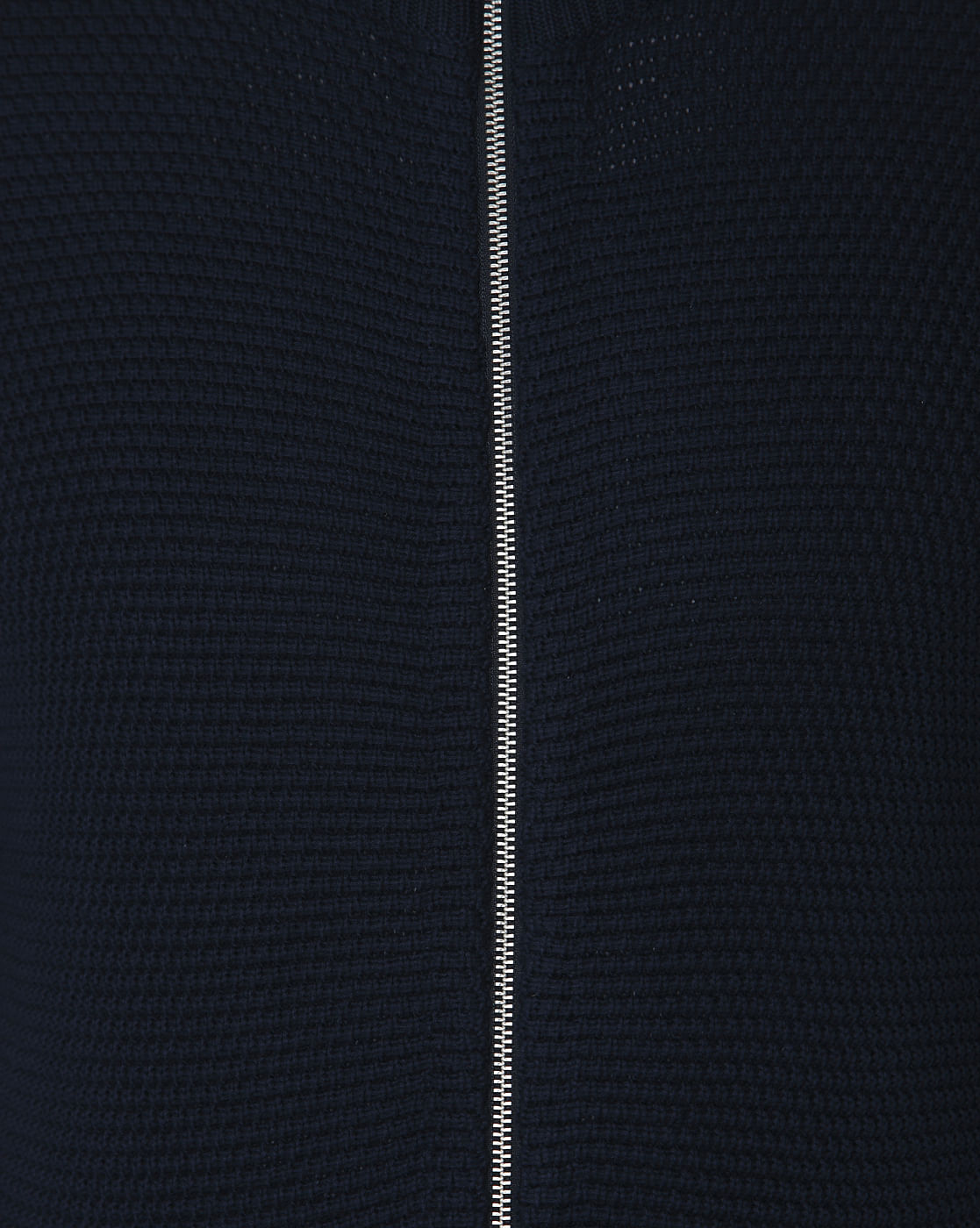 Navy Blue Zipped Cardigan