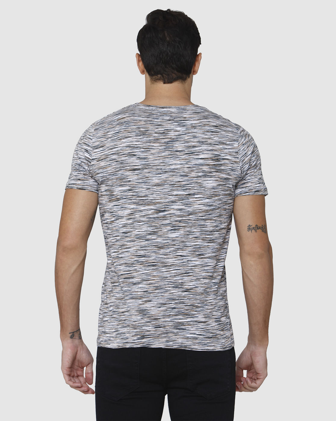White Striped Crew Neck T-Shirt