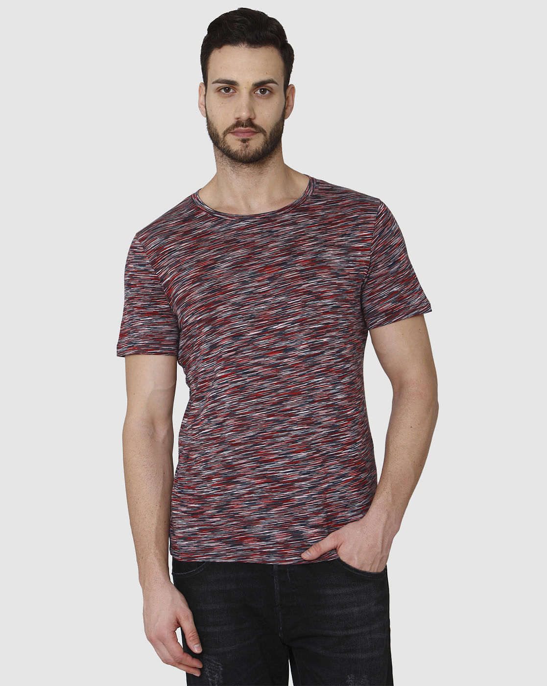 White Striped Crew Neck T-Shirt