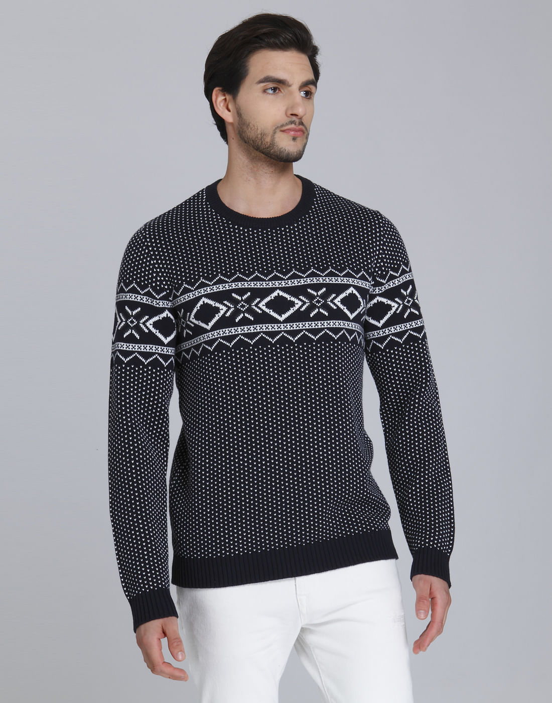 Blue Printed Pullover