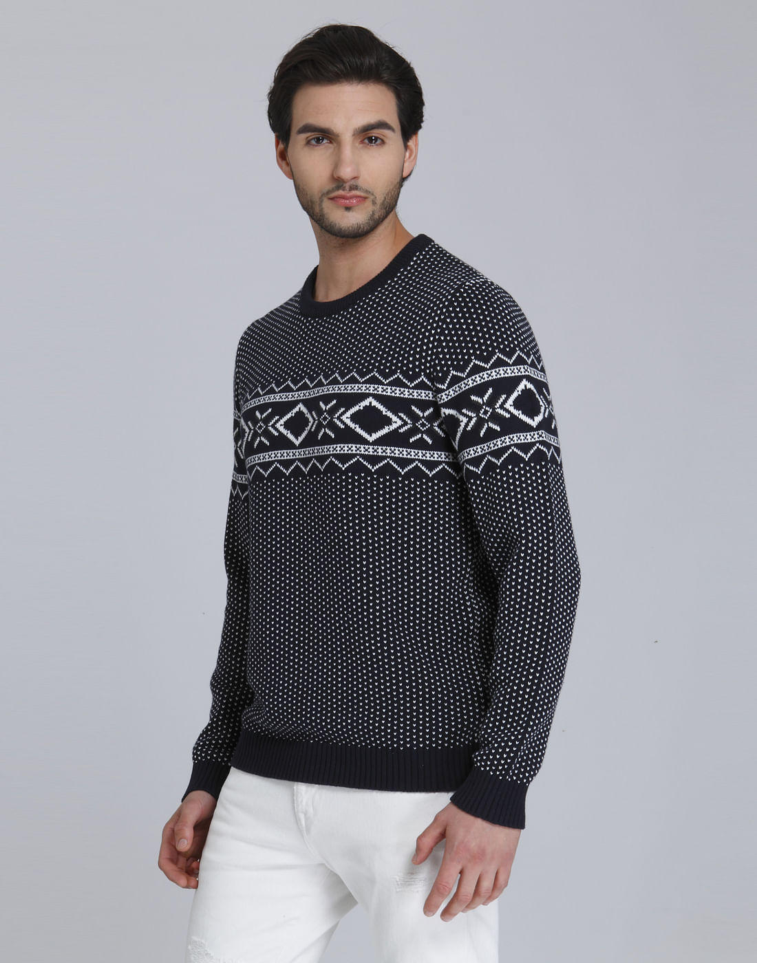 Blue Printed Pullover