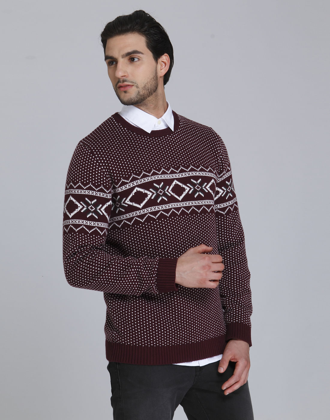 Red Printed Pullover