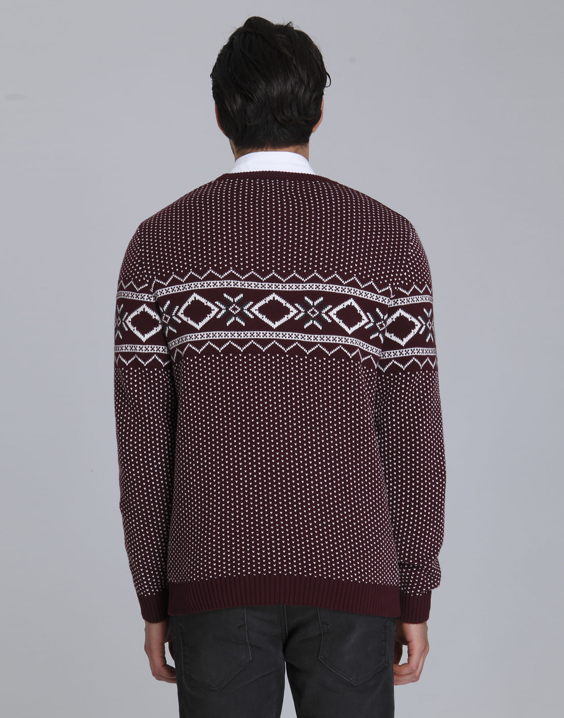 Red Printed Pullover